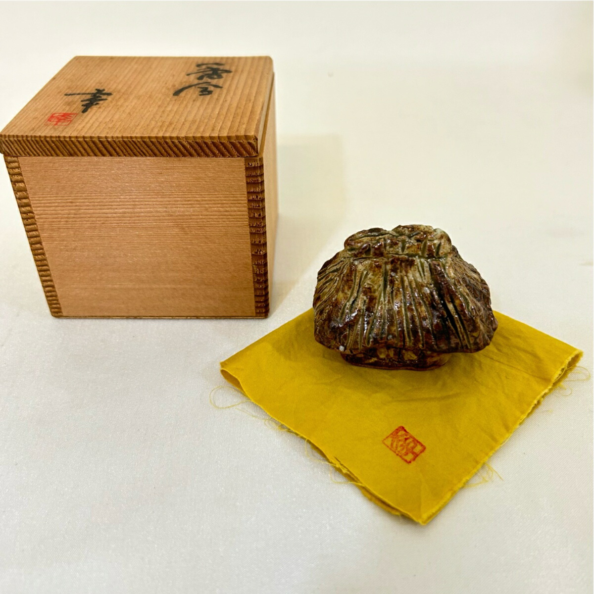 【中古】幸作 葛屋 香合 苫屋 茶道具【美品】