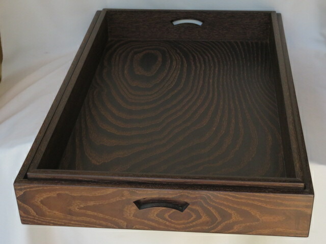 （六月◆特売品）乱箱（総時代塗り）着物手付長角箱 衣裳盆 大小入子 茶道具【税込・送料込】【中古・箱なし！】