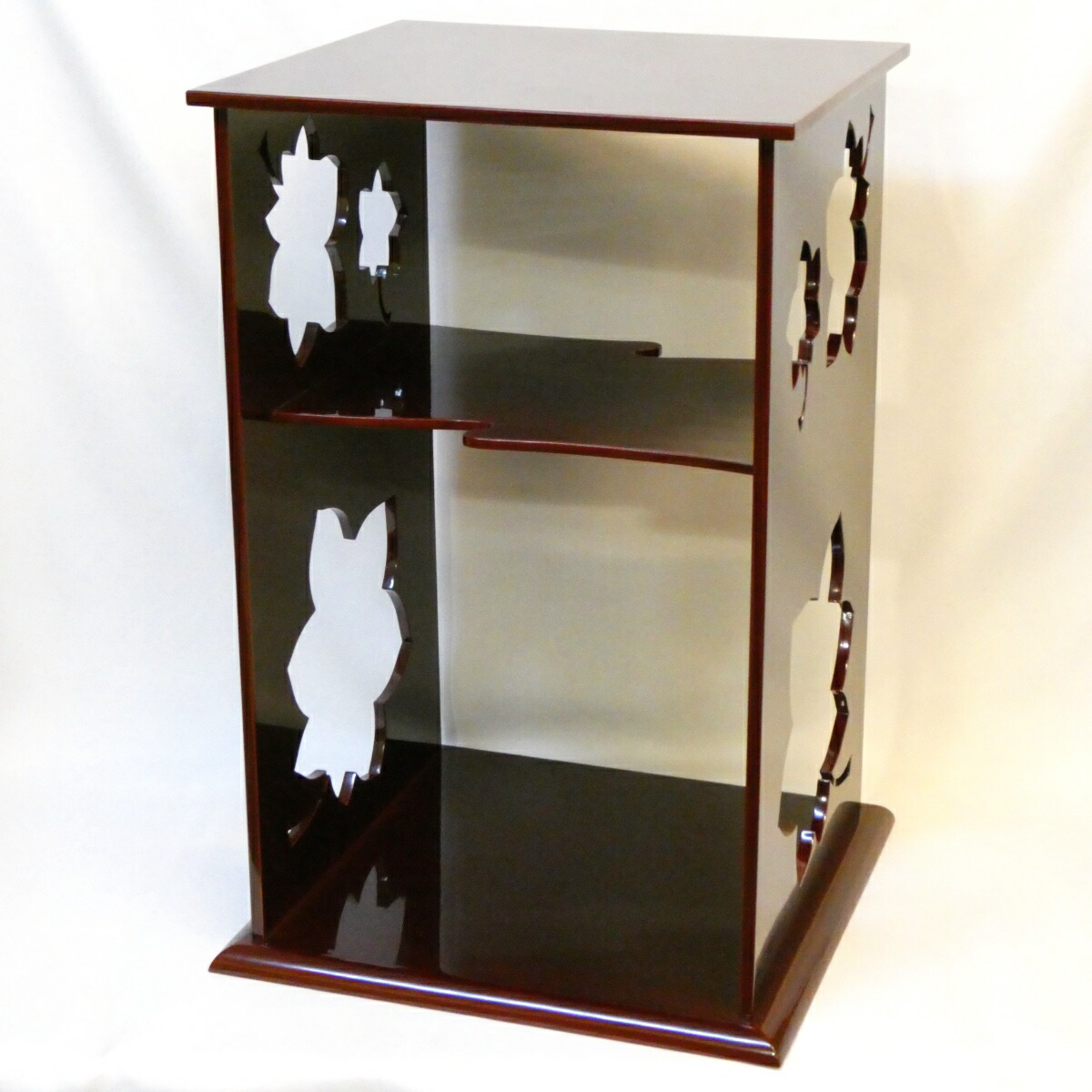 【淡々斎好写】固定式 秋泉棚 溜塗 木製 裏千家 茶道具 お棚【中古 美品】