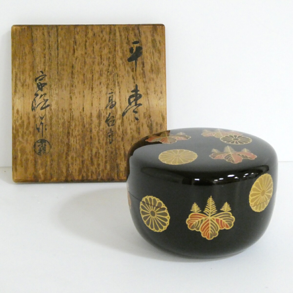 【九月の特売品】宗祥作 硝子 高台寺蒔絵 平棗 茶道具【訳あり特価品】