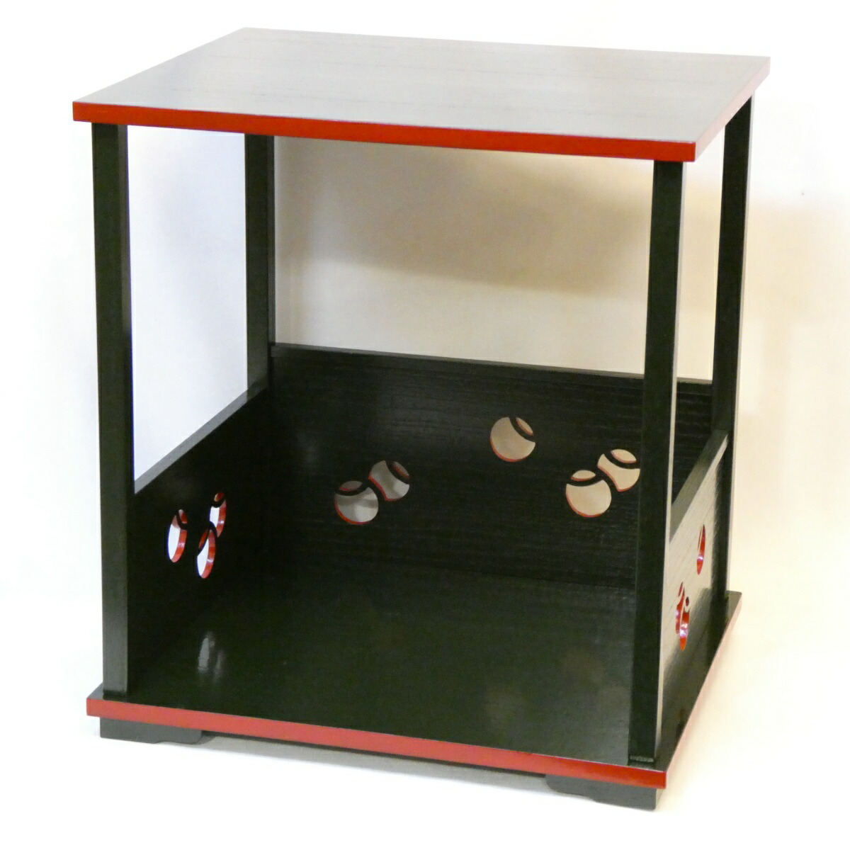 【圓能斎好写】組立式 つぼつぼ棚（2） 青漆爪紅 茶道具 円能斎【中古 美品】