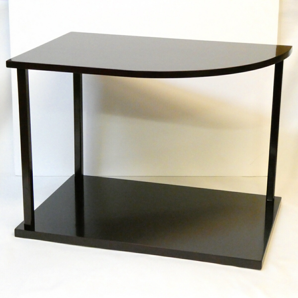 【淡々斎好写】椿原流水作 誰ヶ袖棚 木製 溜塗 炉用 茶道具 【中古 美品】