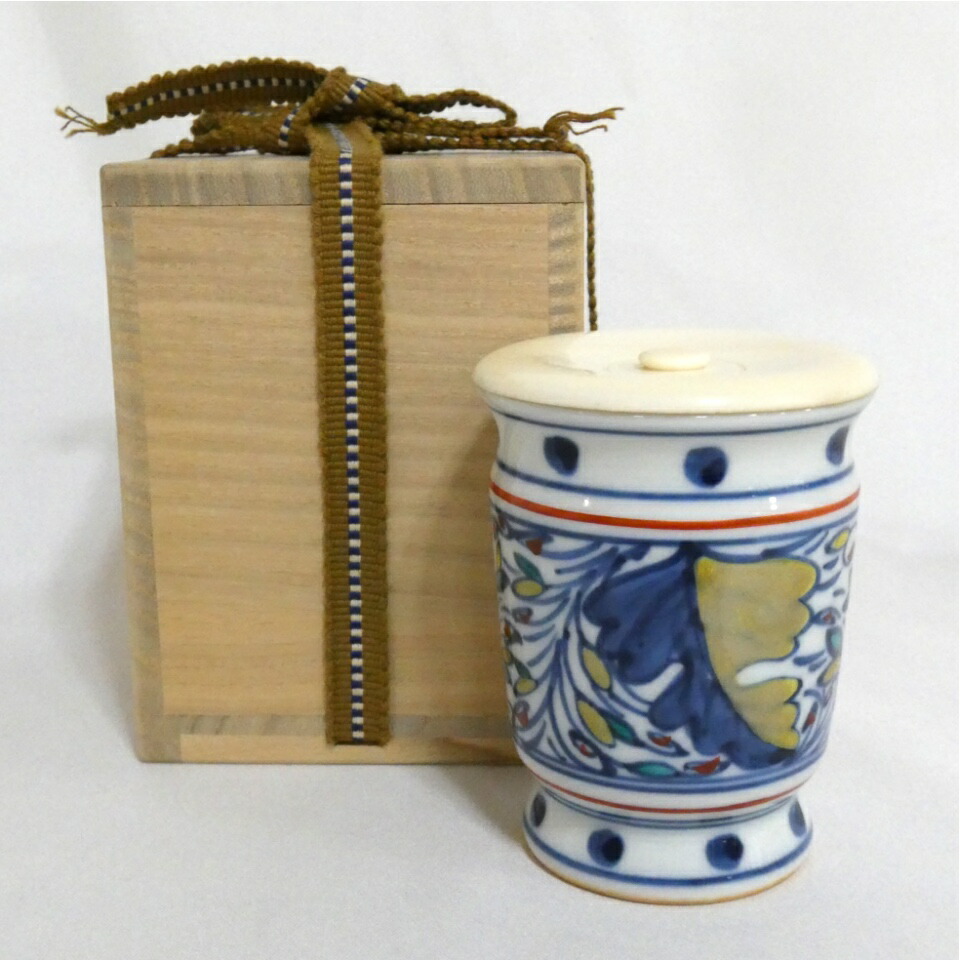 【十月の特売品】平安 玉堂窯(手塚玉堂)作 紅毛写 茶器 替茶器 オランダ 阿蘭陀 茶道具 茶入【中古 美品】