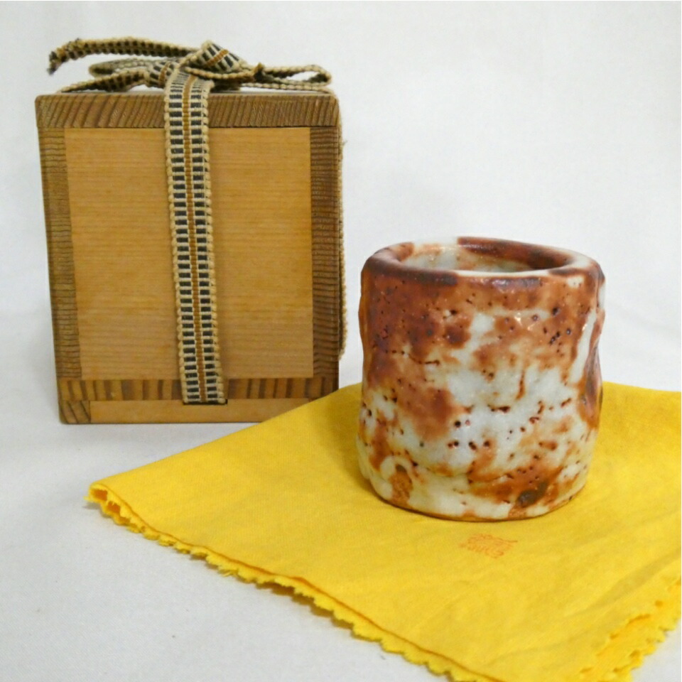 【十月の特売品】樋口統三作  志野 蓋置  御嵩町重要無形文化財 茶道具【中古 美品】