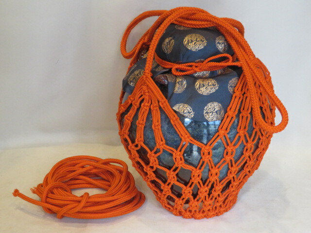 （十一月◆特売品）京焼 祥雲窯 浅見五祥作 海鼠釉 飾壷 『 飾紐解説書付 』【税込・送料込】【中古・美品】