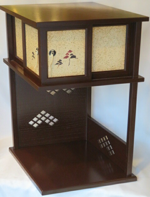 （七月◆特売品）裏千家流 淡々斎好写 溜掻合塗 徒然棚USED〈税込・送料込〉【中古品】