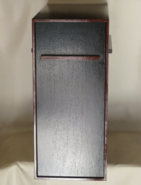 （十一月◆特売品）黒掻合塗 一行掛軸用 十本収納箱USED〈税込・送料込〉【中古・美品】