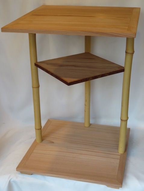 (十一月◆特売品)平安指物師 裕也作 淡々斎好写 折据棚 〔組立式〕USED〈税込・送料込〉【中古・美品】