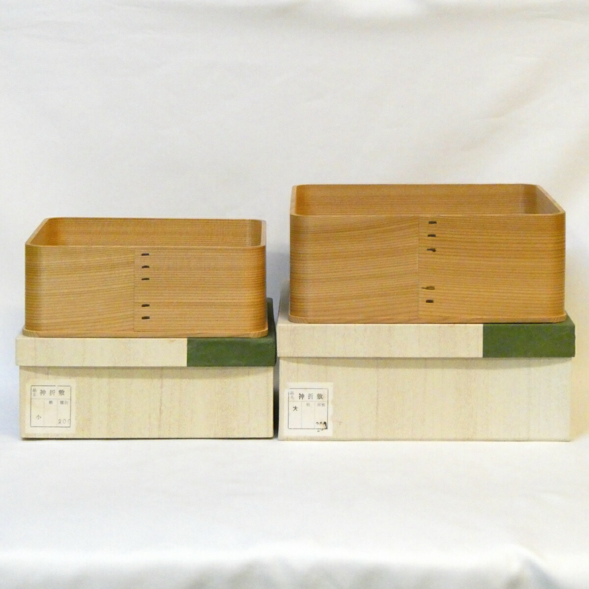 【真の炭点前】利休好 杉木地 神折敷 一双 大、小 炉・風炉 茶道具【中古 美品】