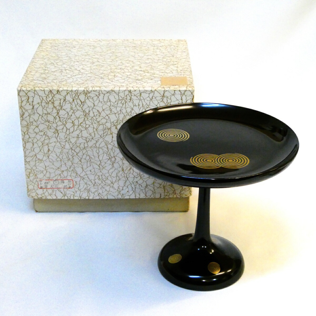 【十一月の特売品】淡々斎好写 渦蒔絵 貴人高杯 木製真塗 茶道具【中古・美品】