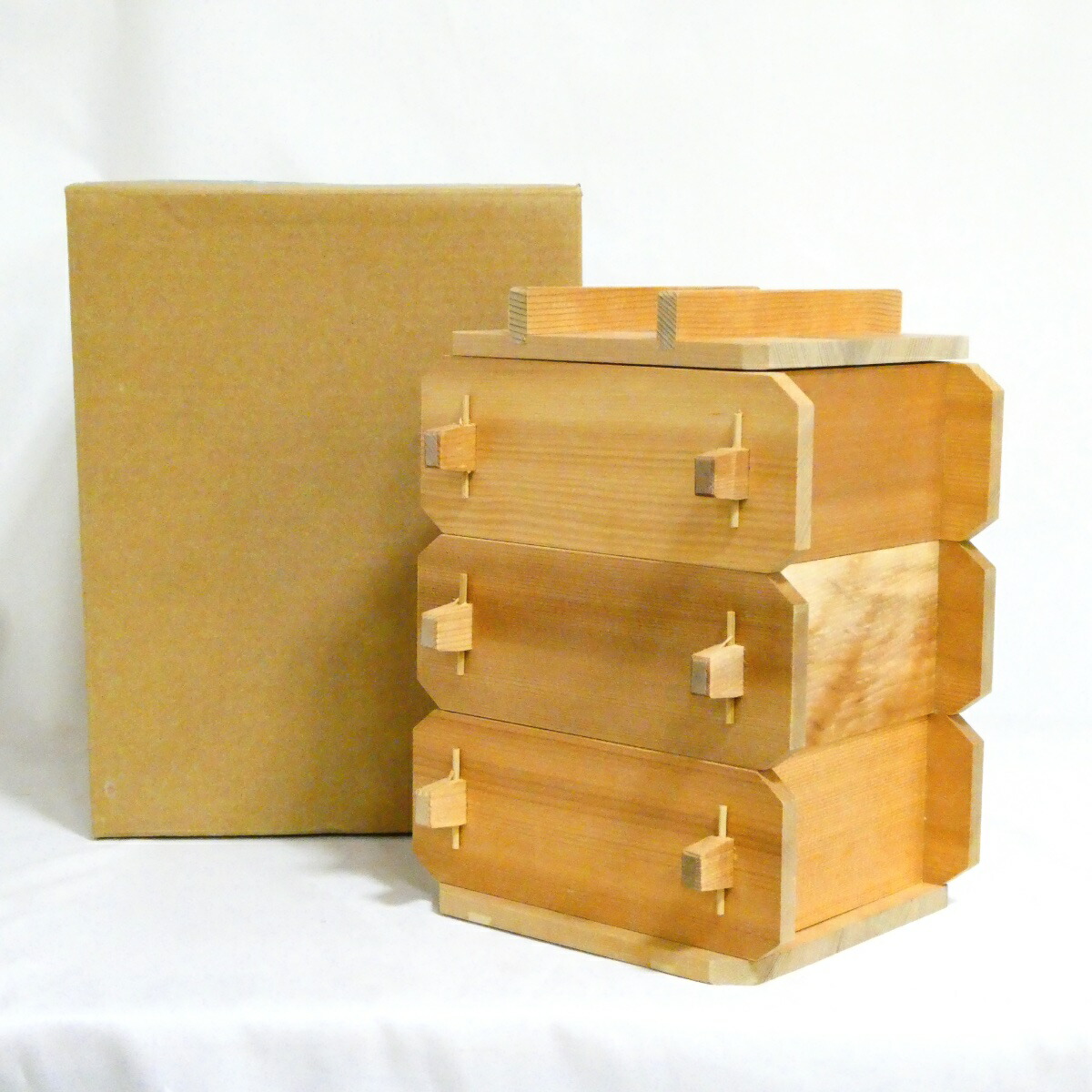 【十一月の特売品】木製 せいろ(セイロ) 三段セット【中古 美品】