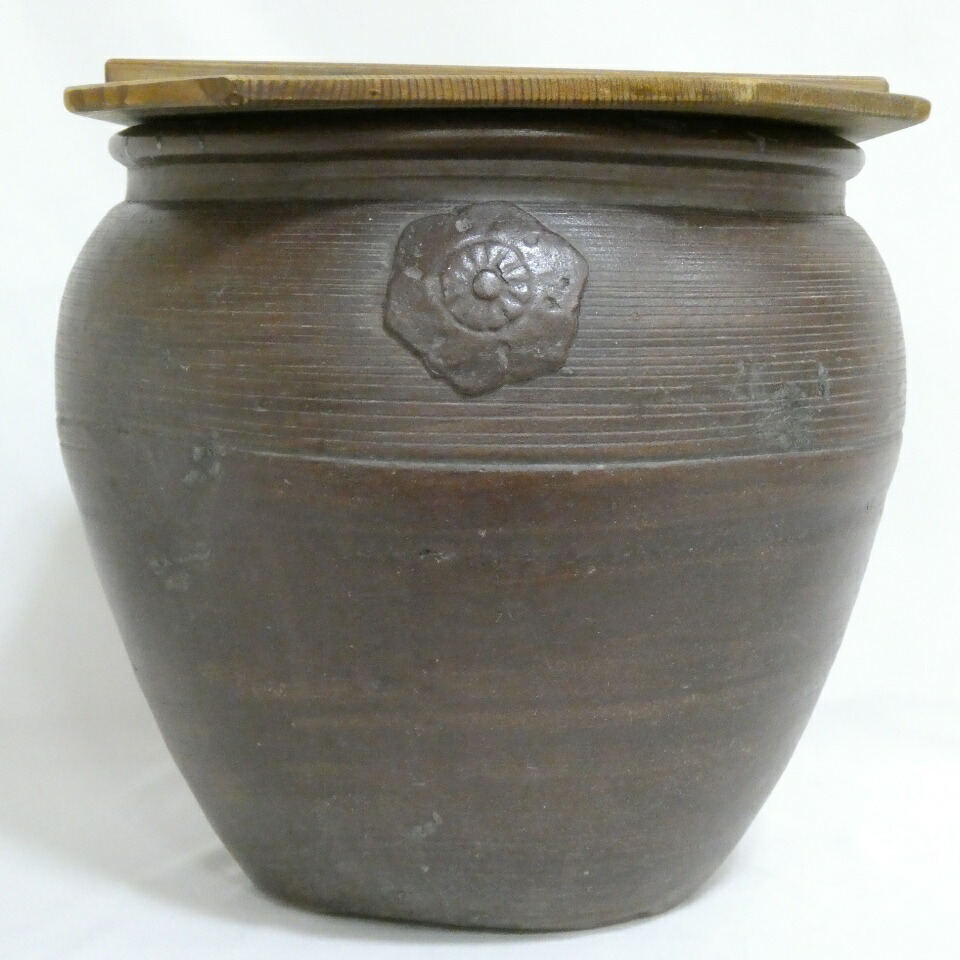 （★箱なし特価★）水屋瓶（みずやがめ） 南蛮「杉一枚蓋付」【中古】