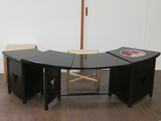 （十二月◆特売品）即中斎好写（表千家用）木製立礼 末広棚 （表千家用） 紙箱入USED〈税込・送料込〉【中古・美品】