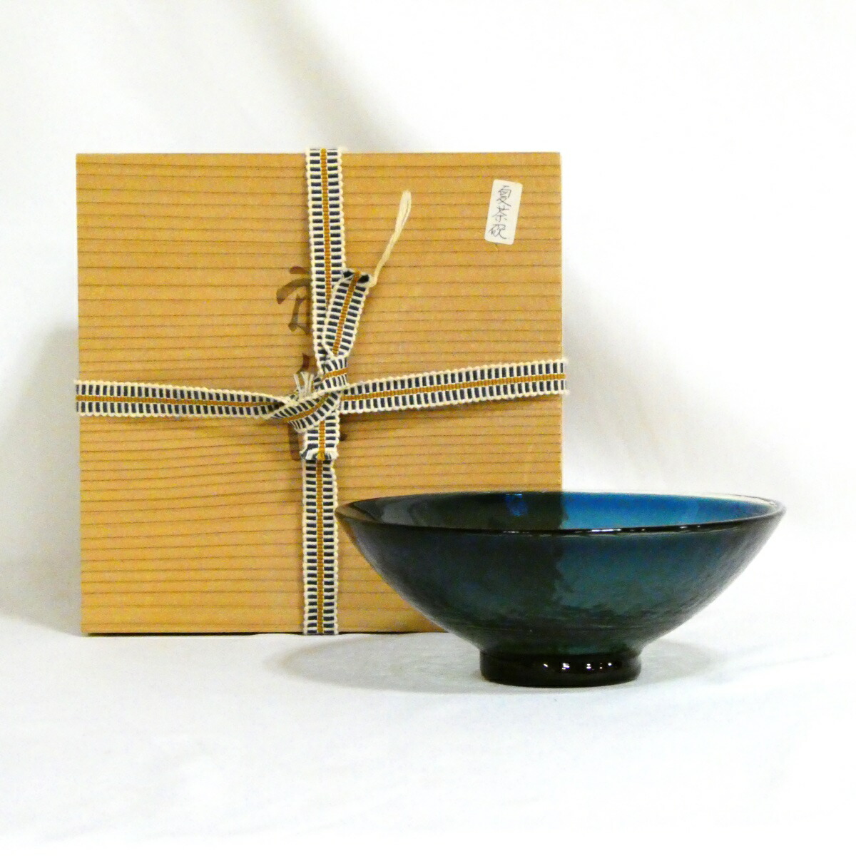 【夏の茶道具】義山 ガラス茶碗【中古・美品】