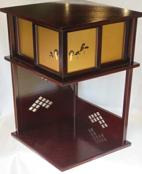 (決算)椿原流水作 裏千家流 淡々斎好写 溜掻合塗 徒然棚【税込・送料込】【中古・美品】