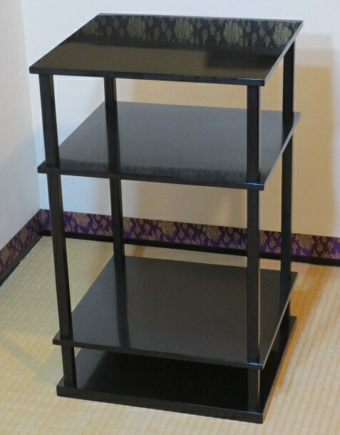 （決算）江戸指物師 米棚作 米棚 江戸千家 不白流 黒真塗【税込・送料込】【中古】