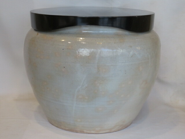 （決算）紀州焼 葵窯 二代 寒川栖豊作 大壺水指【税込・送料込】【中古・直し】