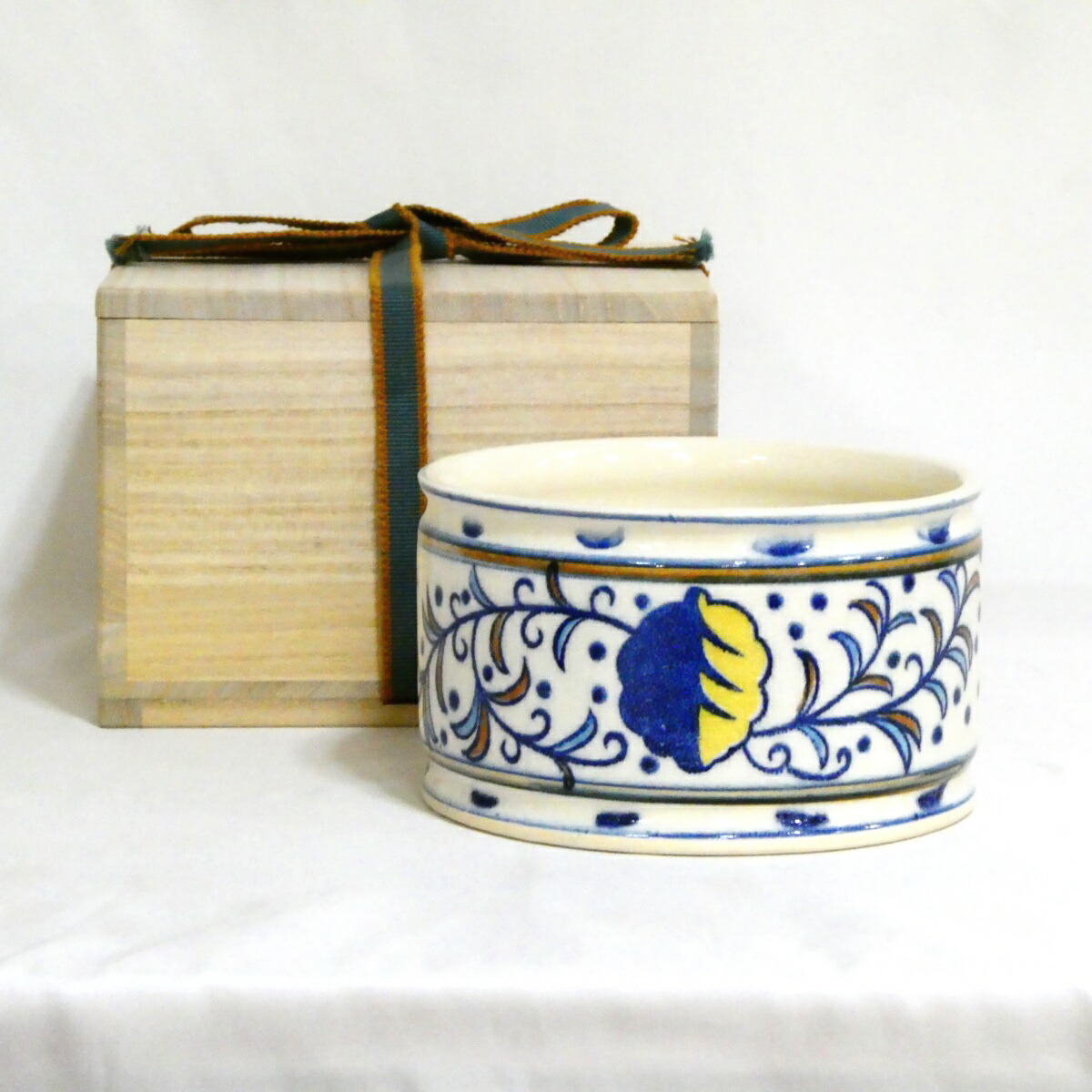 【お稽古用特価品】鳳山作 オランダ建水 茶道具【中古・美品】