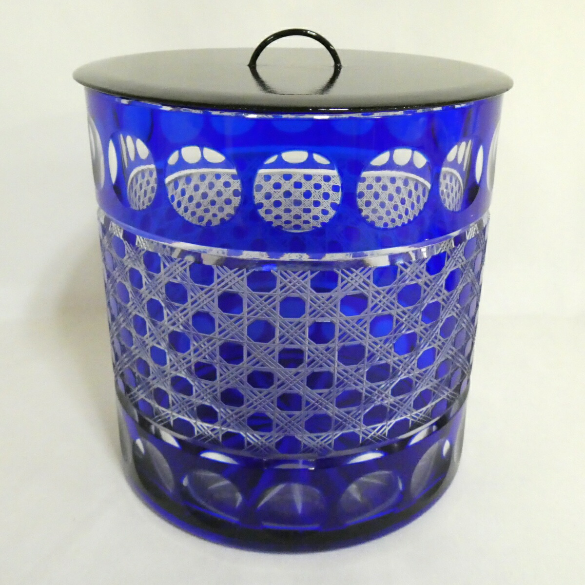 【夏の特売品】ギヤマン 義山 切子 水指 ガラス 茶道具【中古 美品】