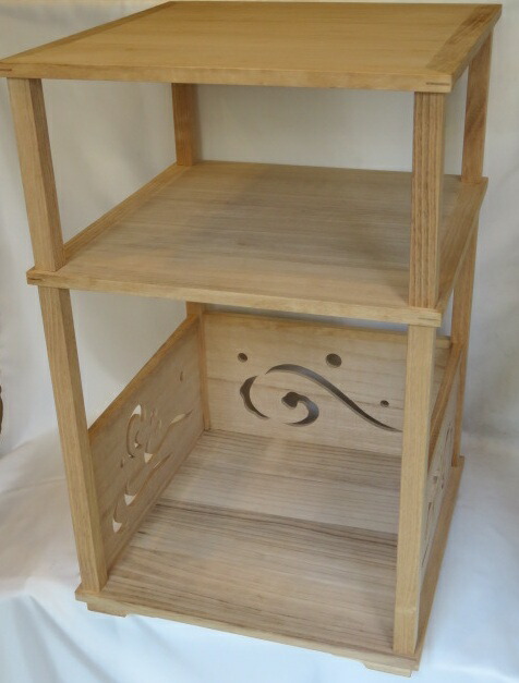 （決算）裏千家 淡々斎好写 桐木地 荒磯棚【税込・送料込】【中古・美品】