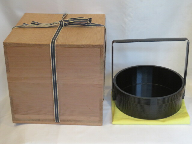 （弥生）鳳斎作 宗旦好 一閑手付丸莨盆【税込・送料込】【中古・美品】