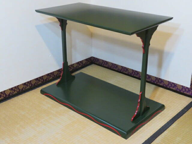 （弥生）軽量木製 青漆爪紅 宗旦好 及台子 茶道具【税込・送料込】【中古・美品】