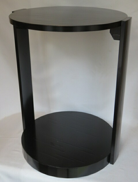 （弥生）宗旦好写 丸卓 組立式 木製黒一閑塗【税込・送料込】【中古・小傷】