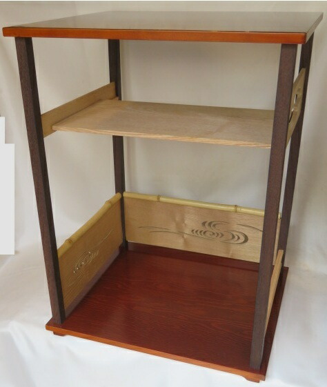 （弥生）【お稽古に】鵬雲斎好写 行雲棚 組立式 紙箱入裏千家【税込・送料込】【中古・スレ】