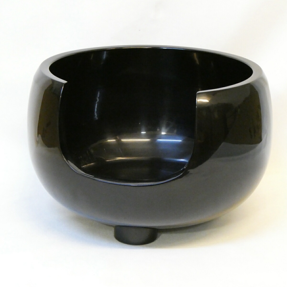 【一尺 径30cm】平安 山本崇雲作 尺◯ 面取 土風炉 黒真塗 道安 尺0 茶道具【中古 美品】