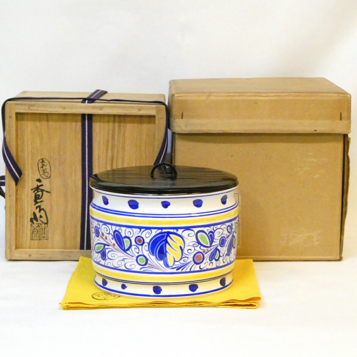 【高級茶道具】眞葛焼 宮川香斎(真葛香斎)作 紅毛 水指 オランダ 和蘭陀 茶道具 【中古 美品】