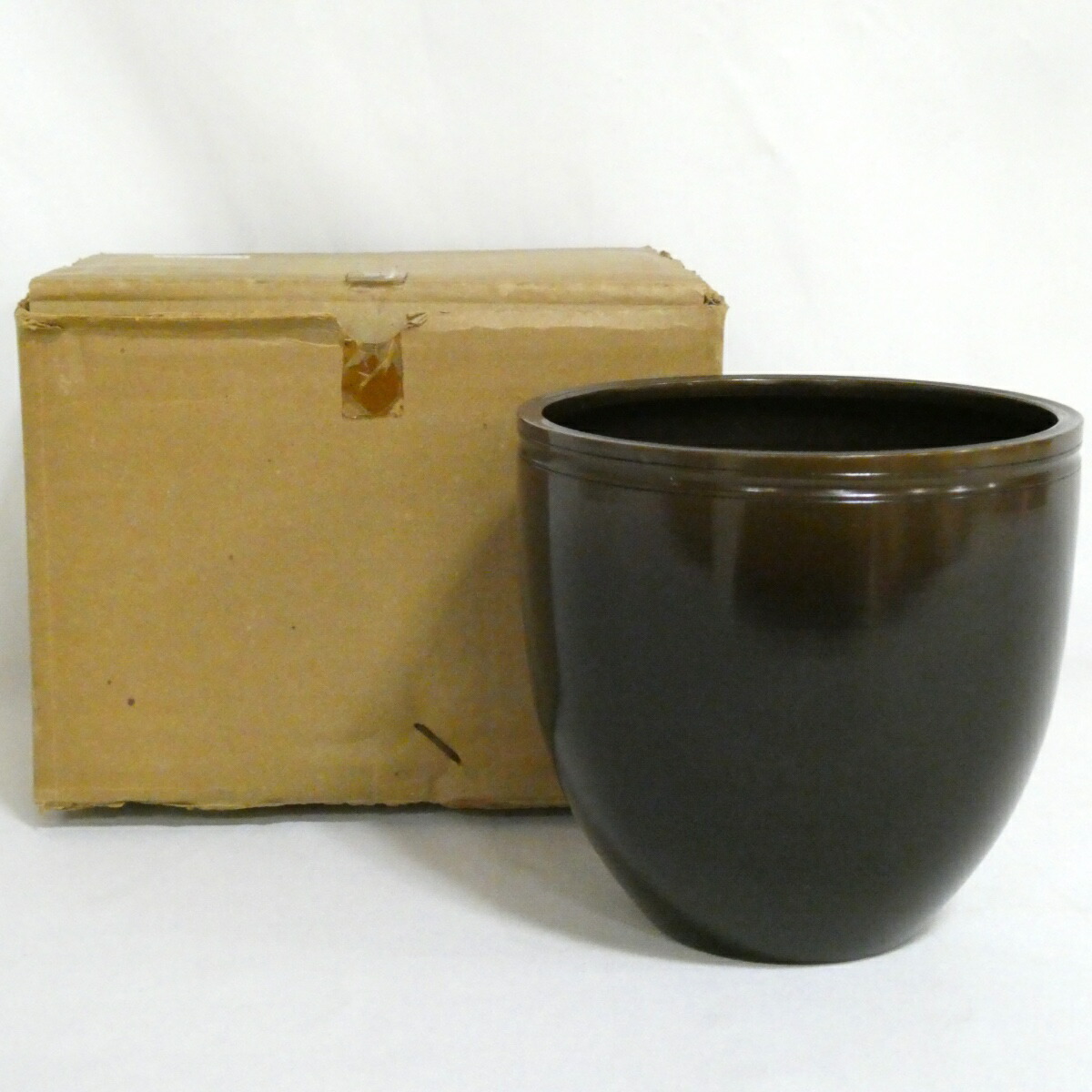 【五月の特売品】唐銅 棒先 建水 茶道具【中古】