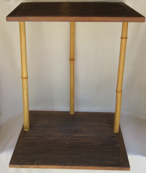 （皐月）焼杉 玄々斎好写  五行棚 組立式 茶道具【税込・送料込】【中古・隙あり】