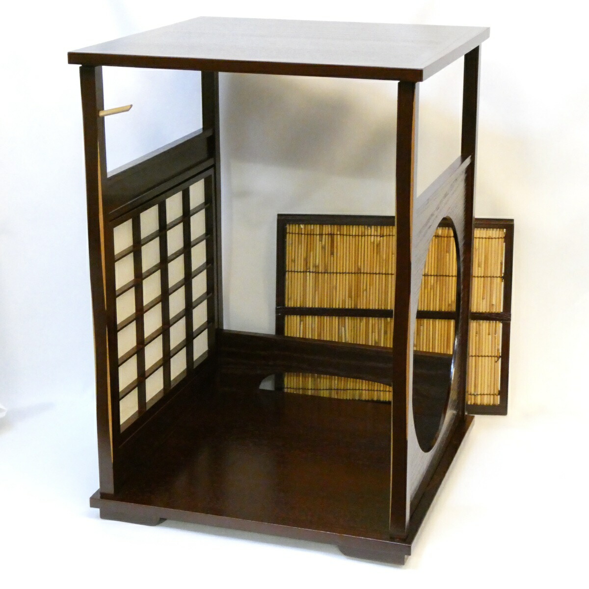 【お稽古用】平安 東斉作 吉野棚(2)裏千家 圓能斎好写 組立式 茶道具 【中古 美品】