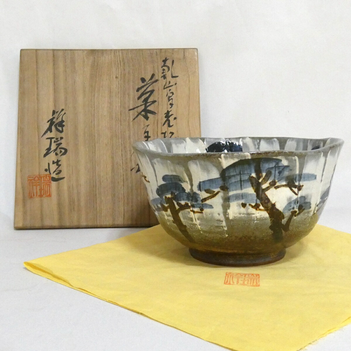 【★初夏の菓子器祭り★】祥瑞造 乾山写  老松菓子鉢 菓子器 茶道具【美品】