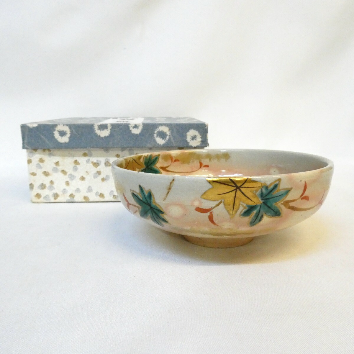 【季節のお茶碗】田中香泉作  青楓 平茶碗 茶道具 紙箱【中古】