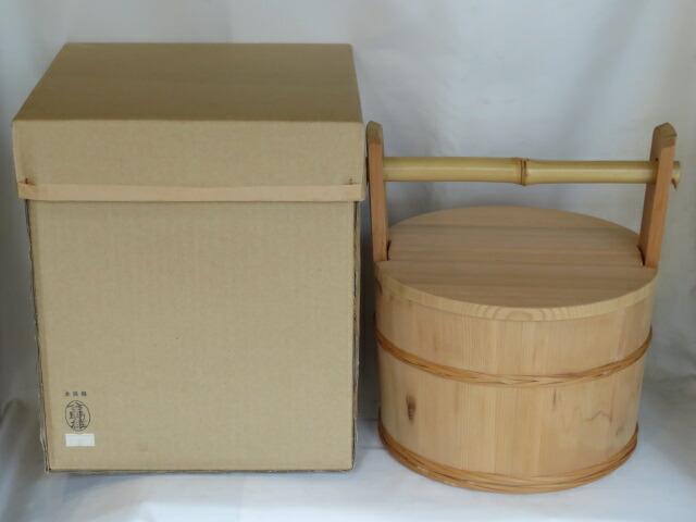 （睦月）今朝雄作 露地用 サワラ 水張桶（上）【税込・送料込】【中古・美品】