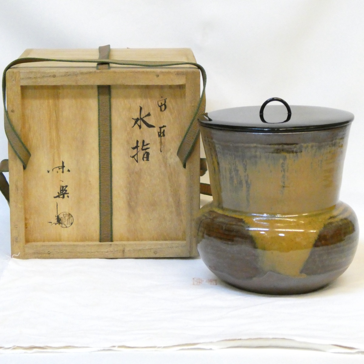 【六月の特売品】十四代 亀井味楽作 高取焼 鮟鱇 水指 アンコウ形 茶道具【中古 美品】