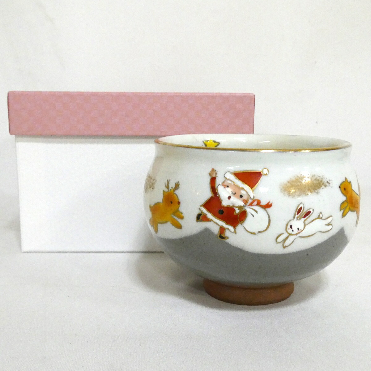 【七月の特売品】サンタクロース 茶碗 クリスマス 茶道具【中古 美品】