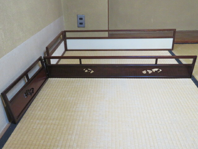 （葉月）お稽古用！ 炉・風炉一双結界 京間用 鷲子・金散 花梨「煎茶道具」【税込・送料込】【中古・シミ】