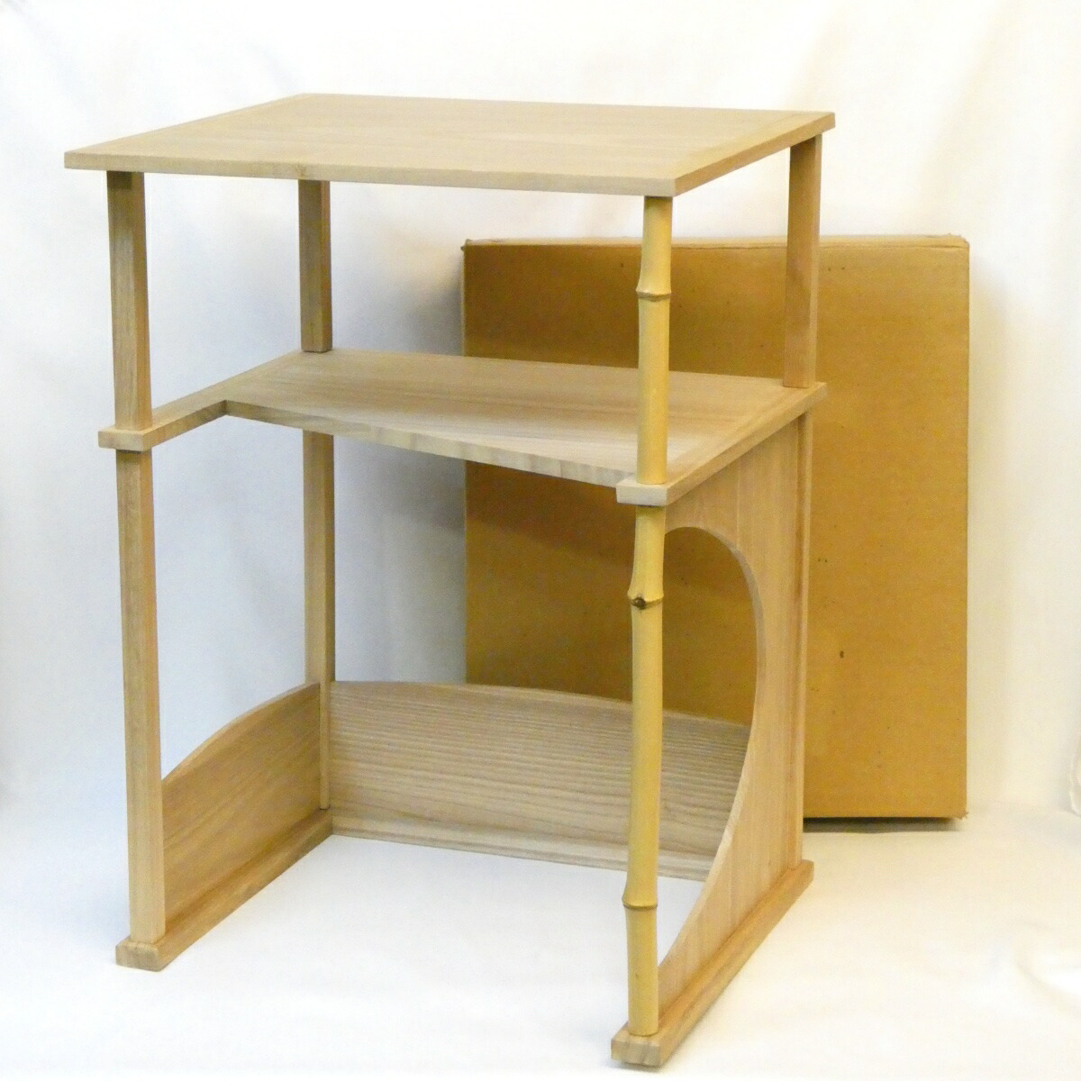 【組立式】猿臂棚 裏千家 圓能斎好写 茶道具【中古 補修、透き有り】