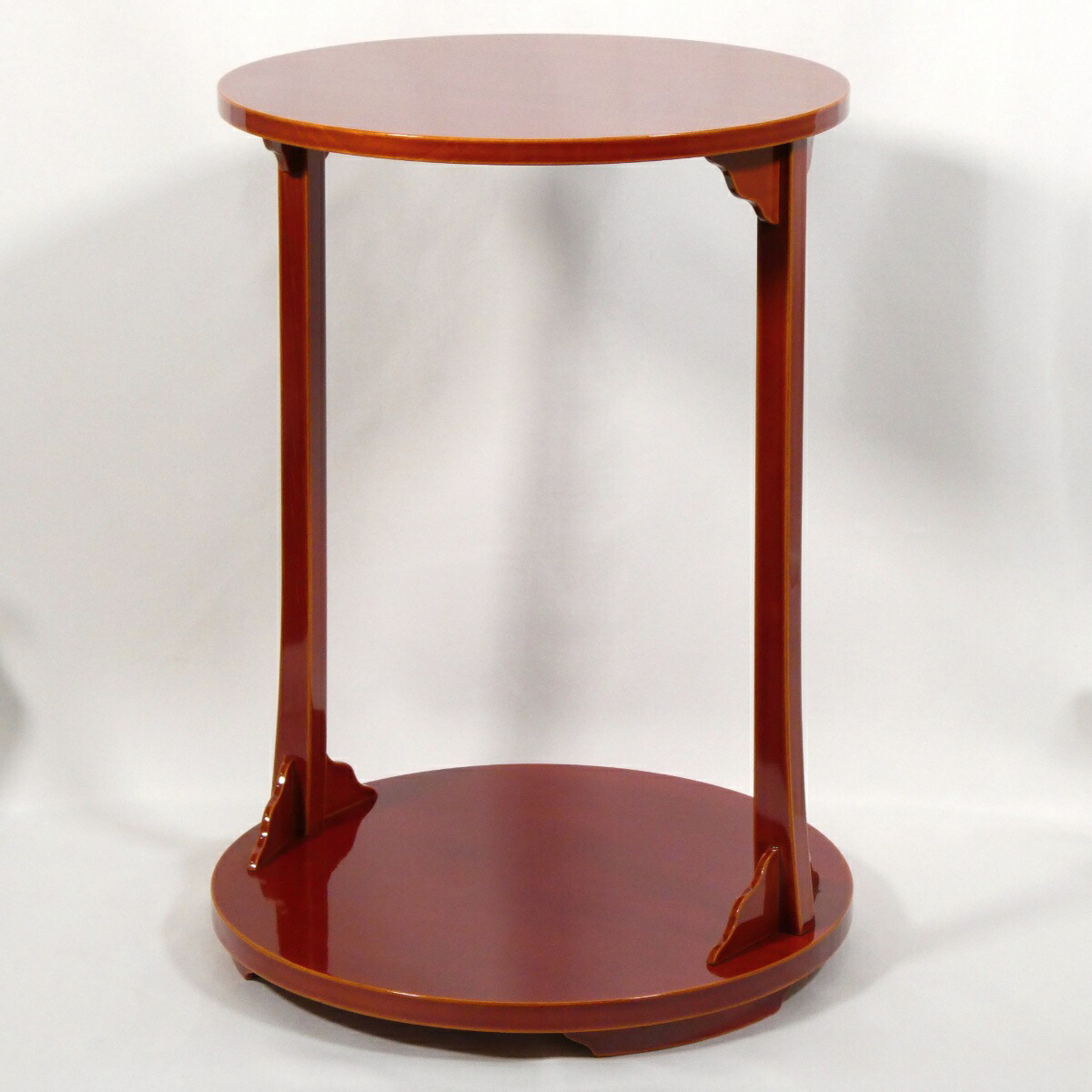 【九月の特売品】春慶塗 丸卓 固定式 茶道具 棚【中古 美品】
