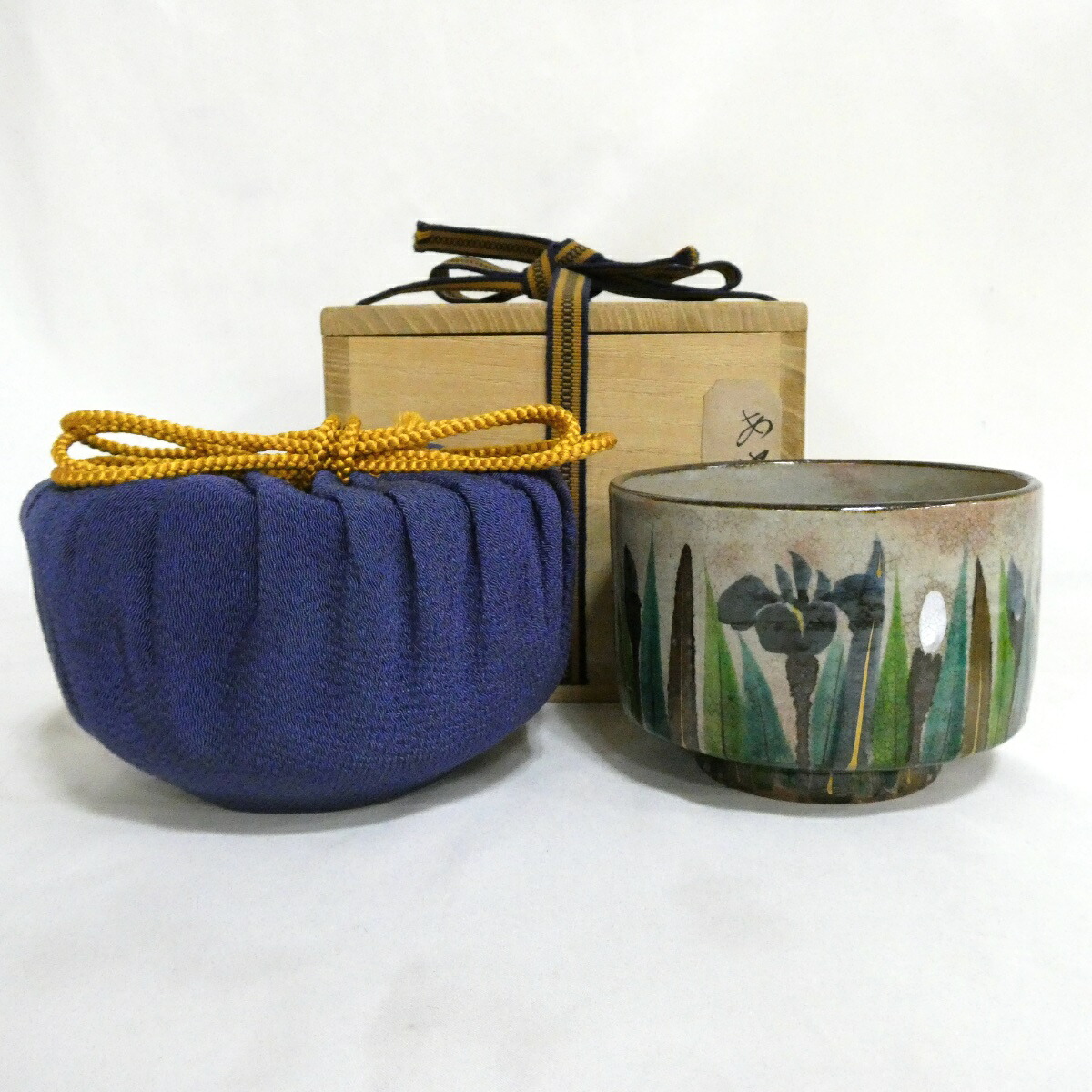 【九月の特売品】八世尾形乾山（山本如仙）作 あやめ茶碗  茶道具【中古 美品】
