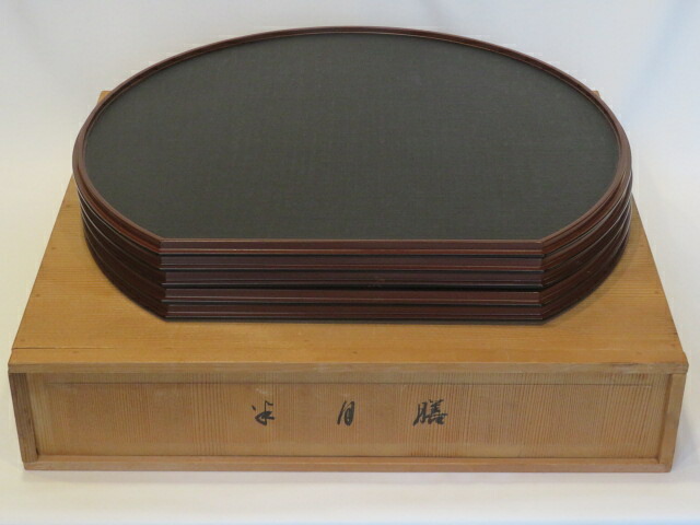 （神無月）京都象彦製 布摺 片面使 半月膳五枚【税込・送料込】【中古・美品】